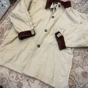 Vintage Faded Glory Canvas Barn Jacket – Corduroy Collar – Size Large